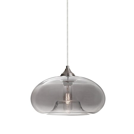 Besa Lighting Bana Cord Pendant, Smoke, Satin Nickel Finish, 1x60W Incandescent 1JT-BANASM-SN